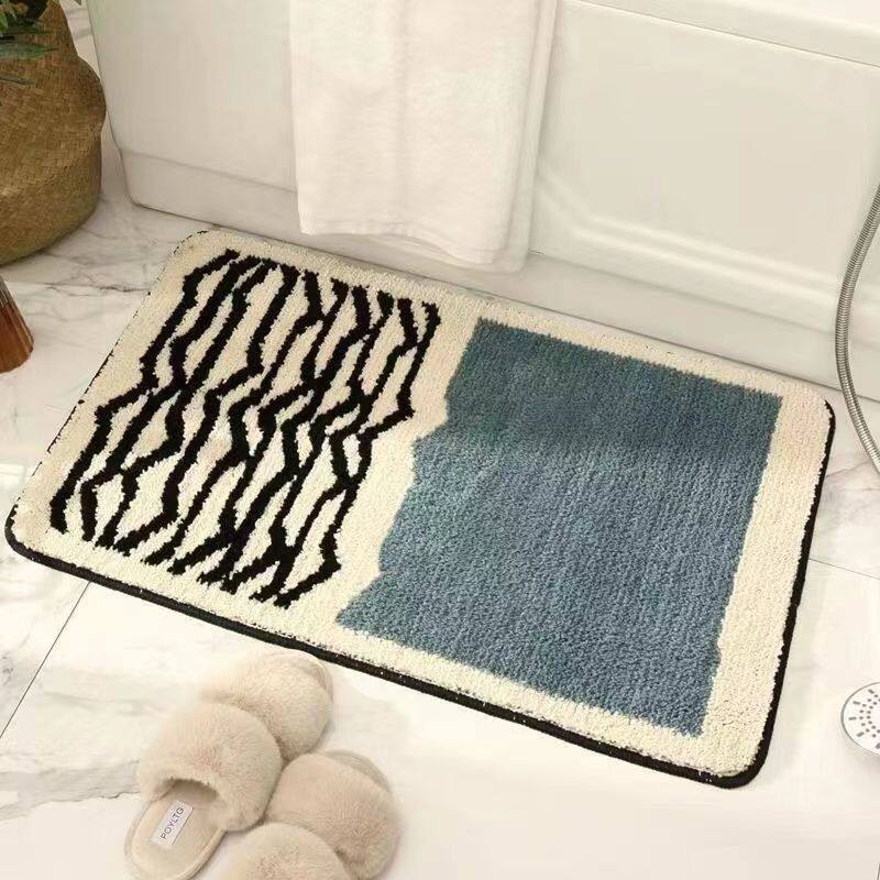 Modern Abstract Pattern Bath Mat with Non-Slip Latex Backing, view 2