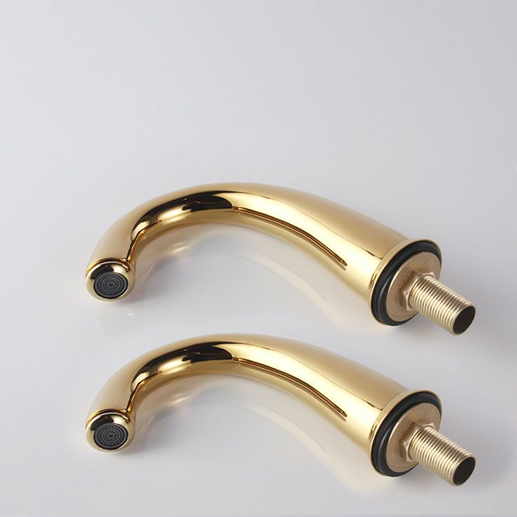Modern Brass Widespread Bathroom Sink Faucet, 2 Handles, Low Arc, view 7