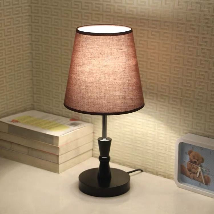 Modern Fabric Shade Table Lamp with Button or Dimming Switch, view 2