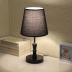Modern Fabric Shade Table Lamp with Button or Dimming Switch