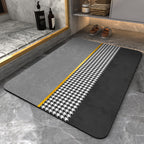 Modern Geometric Bath Mat Polyester Textile Non Slip | Thrascher