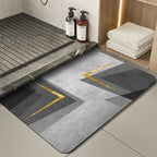 Modern Geometric Bath Mat Polyester Textile Non Slip | Thrascher