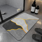 Modern Geometric Bath Mat Polyester Textile Non Slip | Thrascher