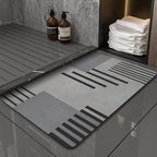 Modern Geometric Bath Mat Polyester Textile Non Slip | Thrascher
