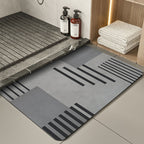 Modern Geometric Bath Mat Polyester Textile Non Slip | Thrascher