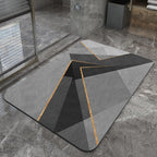 Modern Geometric Bath Mat Polyester Textile Non Slip | Thrascher
