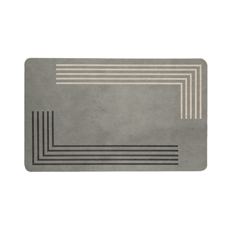 Modern Geometric Bath Mat Polyester Textile Non Slip | Thrascher