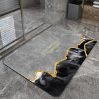 Modern Geometric Bath Mat Polyester Textile Non Slip | Thrascher