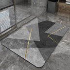 Modern Geometric Bath Mat Polyester Textile Non Slip | Thrascher