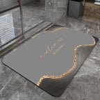 Modern Geometric Bath Mat Polyester Textile Non Slip | Thrascher