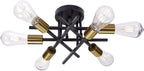 Modern Industrial Crossbar Four-Light Semi-Flush Ceiling Light | Thrascher