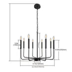 Modern Industrial Multi-Armed Minimalist Candle Holder Chandelier Pendant Light | Thrascher