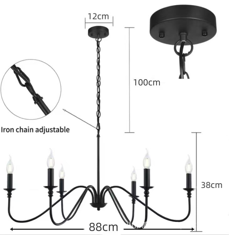 Modern Industrial Multi-Armed Minimalist Candle Holder Chandelier Pendant Light | Thrascher