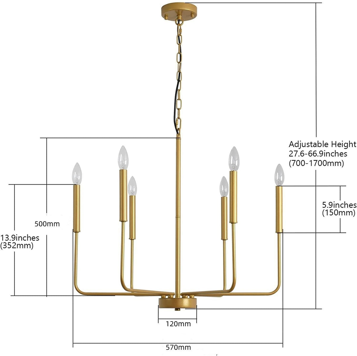 Modern Industrial Multi-Armed Minimalist Candle Holder Chandelier Pendant Light | Thrascher