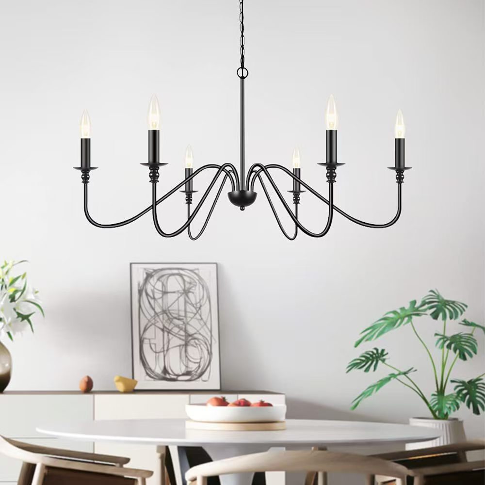 Modern Industrial Multi-Armed Minimalist Candle Holder Chandelier Pendant Light | Thrascher