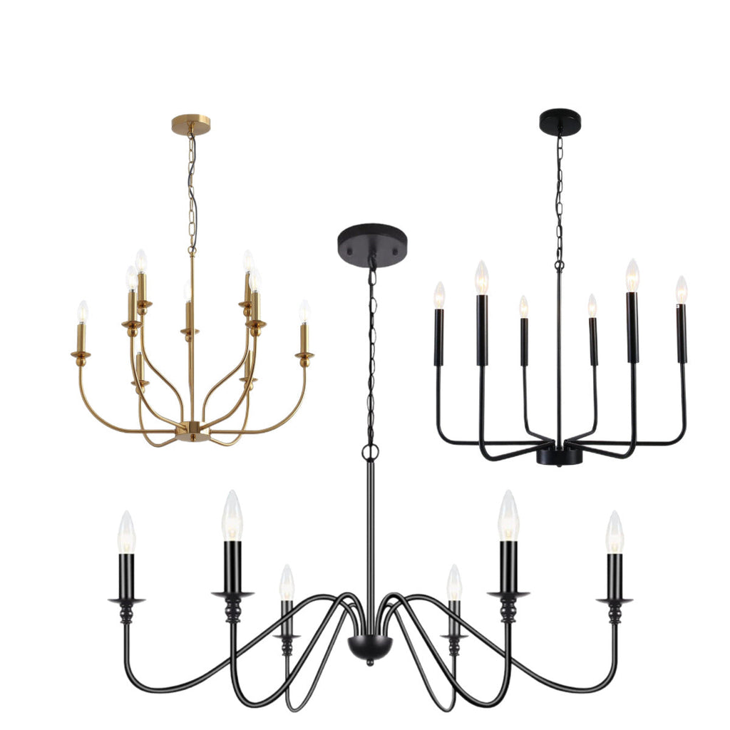 Modern Industrial Multi-Armed Minimalist Candle Holder Chandelier Pendant Light | Thrascher
