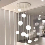 Modern Multi-Level LED Pendant Light with Satin Oval Disc Shades | Thrascher