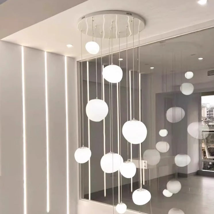 Modern Multi-Level LED Pendant Light with Satin Oval Disc Shades | Thrascher