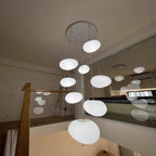 Modern Multi-Level LED Pendant Light with Satin Oval Disc Shades | Thrascher