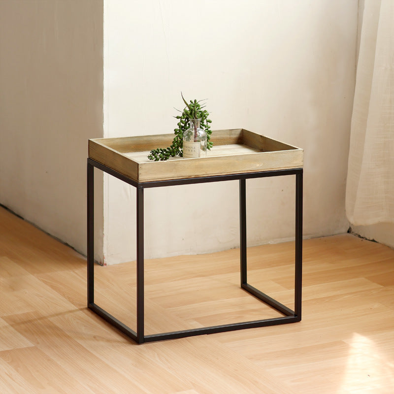 Modern Side Table with Wooden Tray | Thrascher