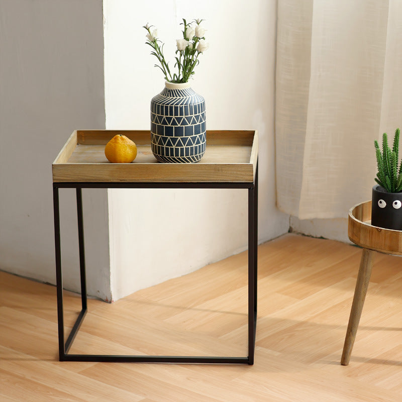 Modern Side Table with Wooden Tray | Thrascher