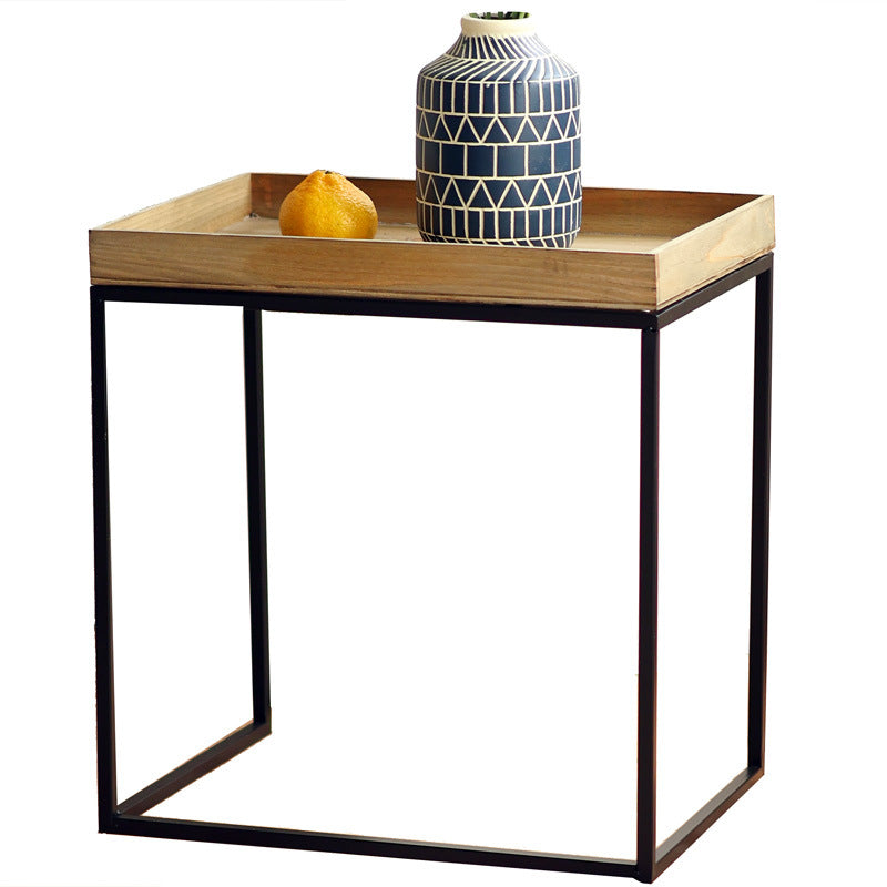 Modern Side Table with Wooden Tray | Thrascher
