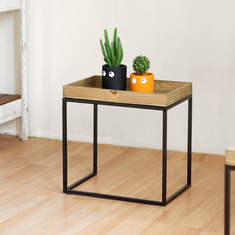 Modern Side Table with Wooden Tray | Thrascher