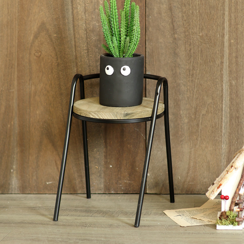Modern Stool with Wooden Seat | Thrascher