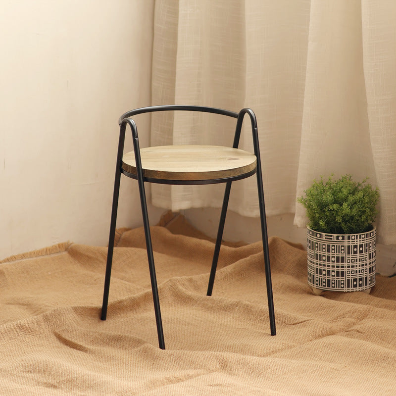 Modern Stool with Wooden Seat | Thrascher
