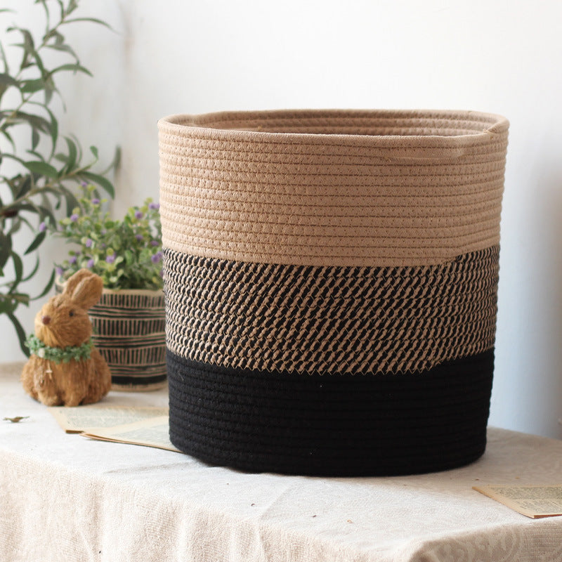 Modern Storage Basket with Gray Knit Pattern | Thrascher