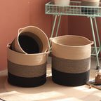 Modern Storage Basket with Gray Knit Pattern | Thrascher