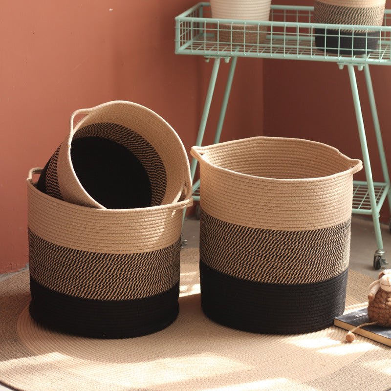 Modern Storage Basket with Gray Knit Pattern | Thrascher