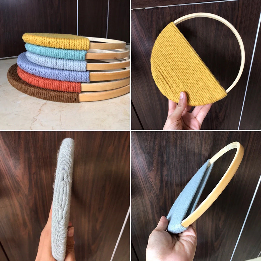 Modern Wall Art Piece made of Macrame and Wood | Thrascher