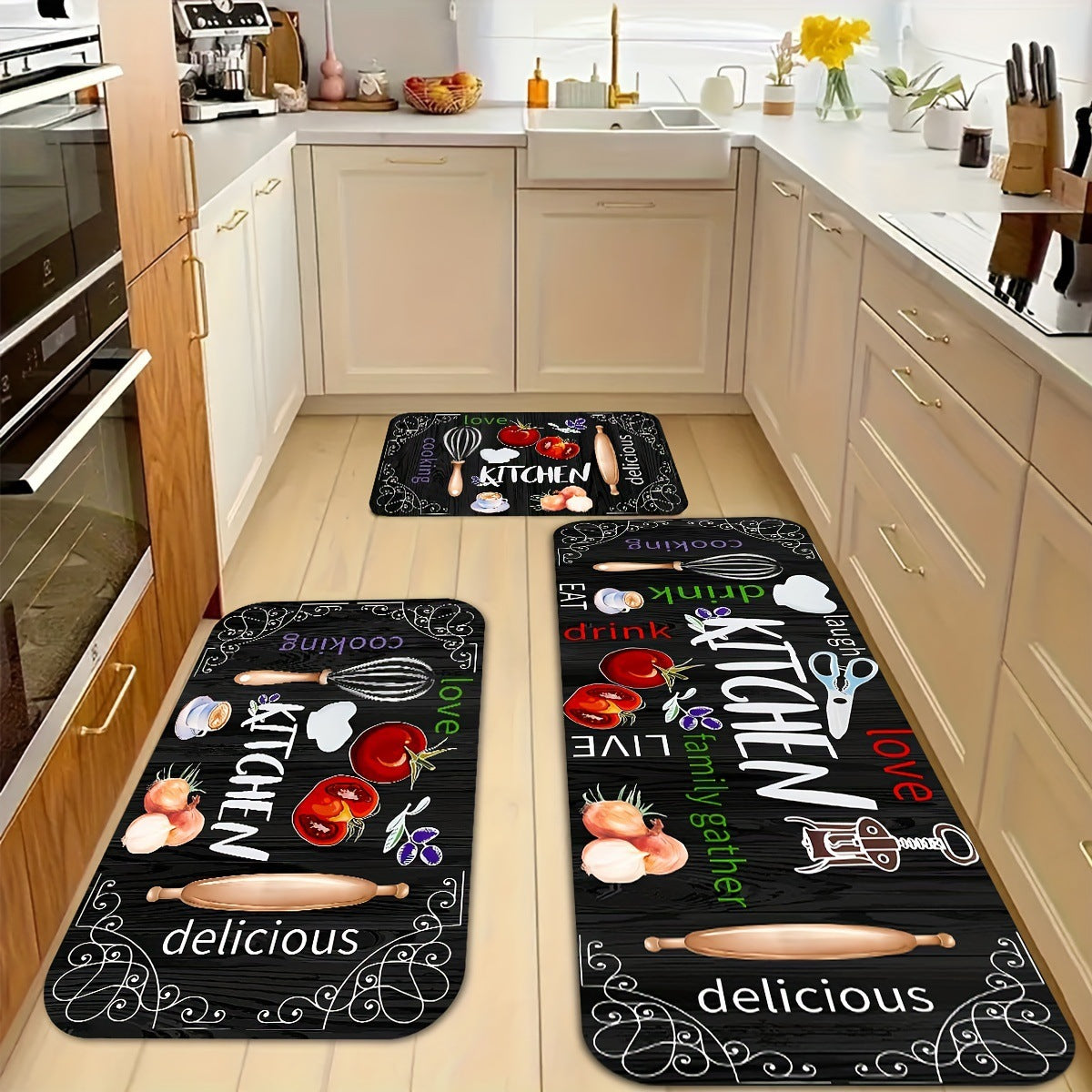 Money-Themed Anti-Fatigue Kitchen Mat | Thrascher