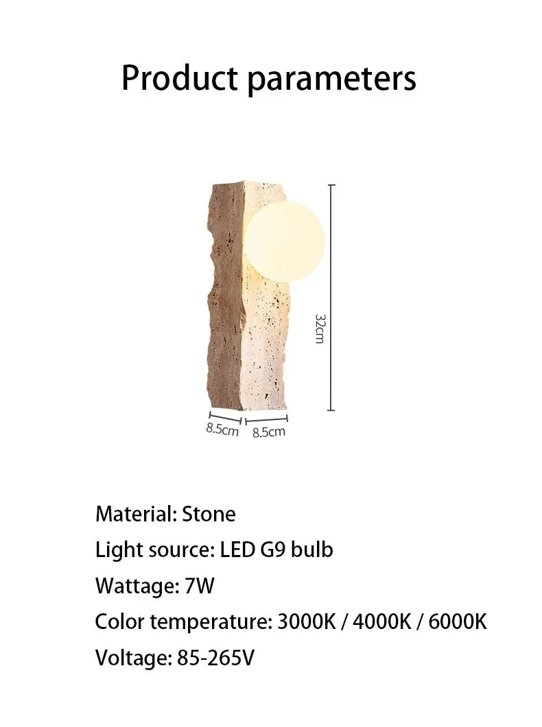 Mossbrook Travertine Wall Lamp