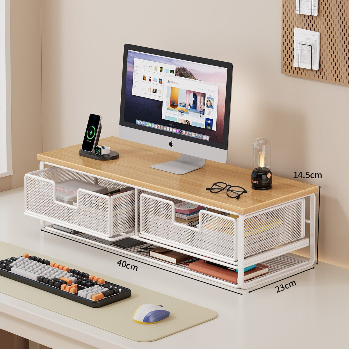 Multi-Function Desk Organizer with Mesh Storage Boxes | Thrascher