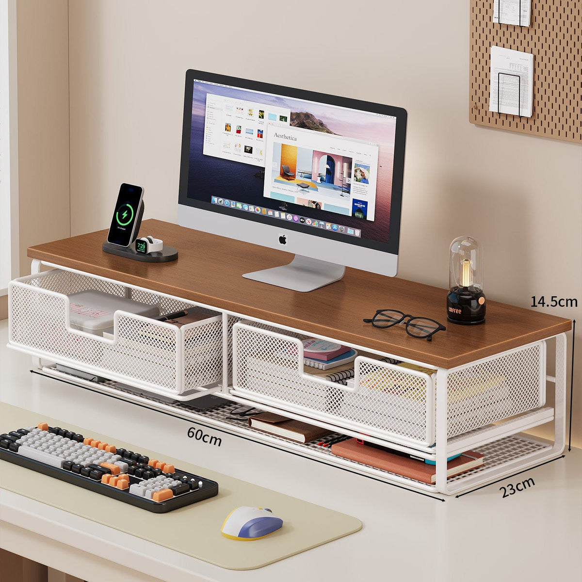 Multi-Function Desk Organizer with Mesh Storage Boxes | Thrascher
