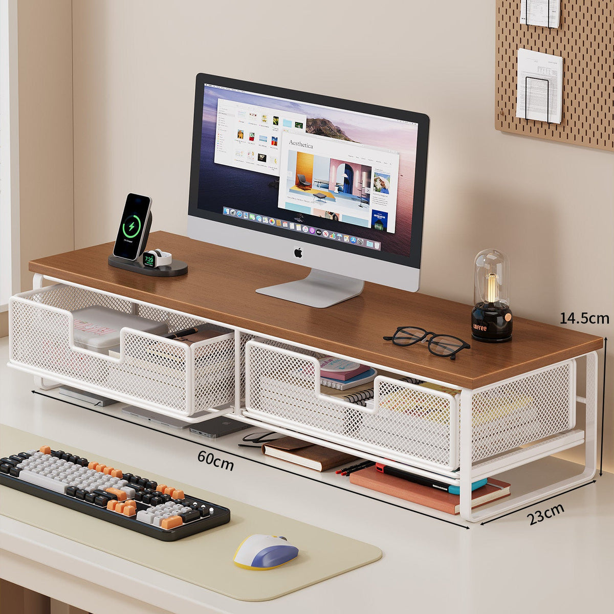 Multi-Function Desk Organizer with Mesh Storage Boxes | Thrascher