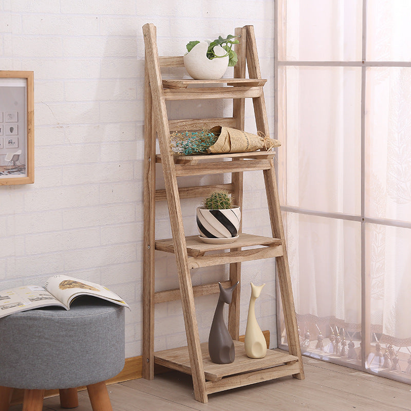 Multi-Tiered Wooden Ladder Shelf | Thrascher