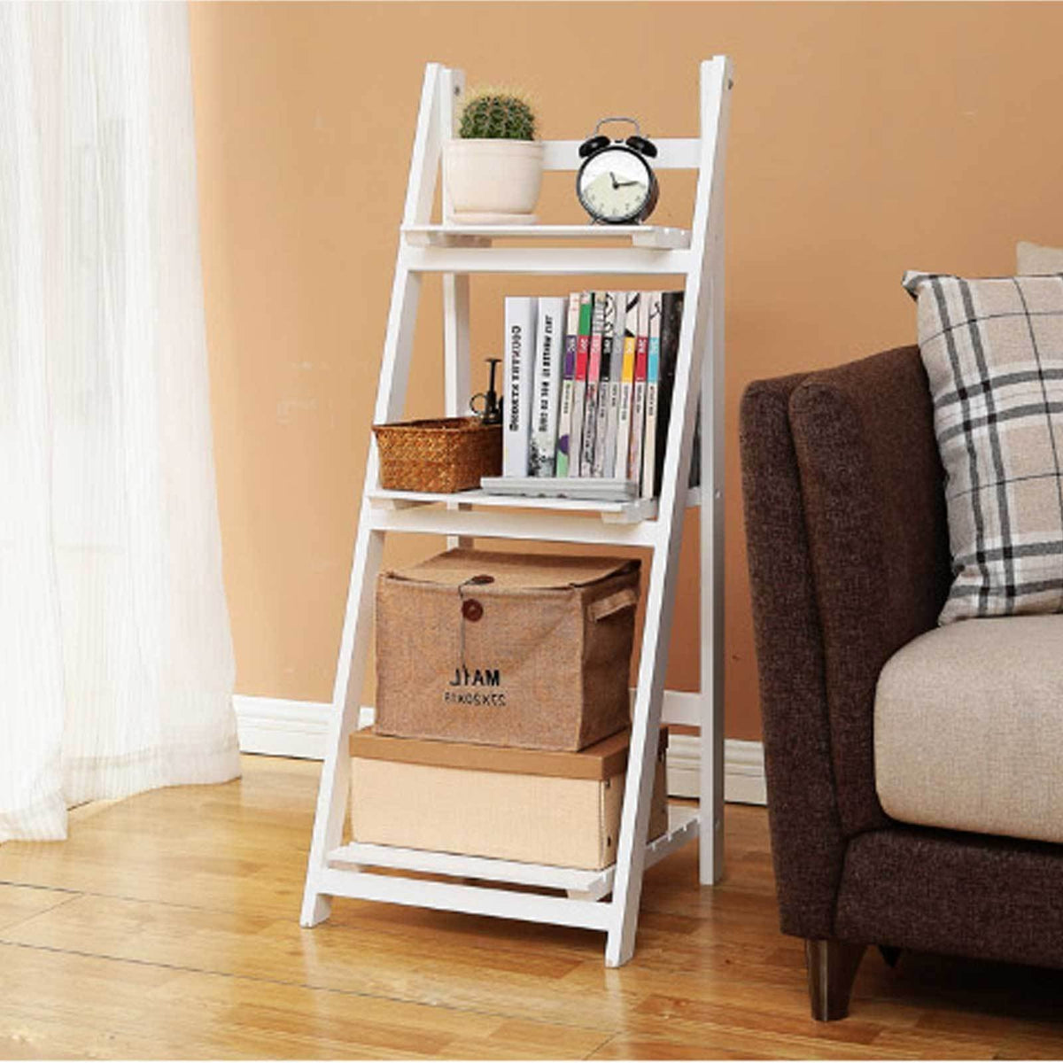 Multi-Tiered Wooden Ladder Shelf | Thrascher