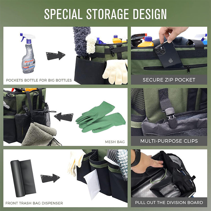 Multifunctional Polyester Storage Bag with Dividers and Shoulder Strap, view 3