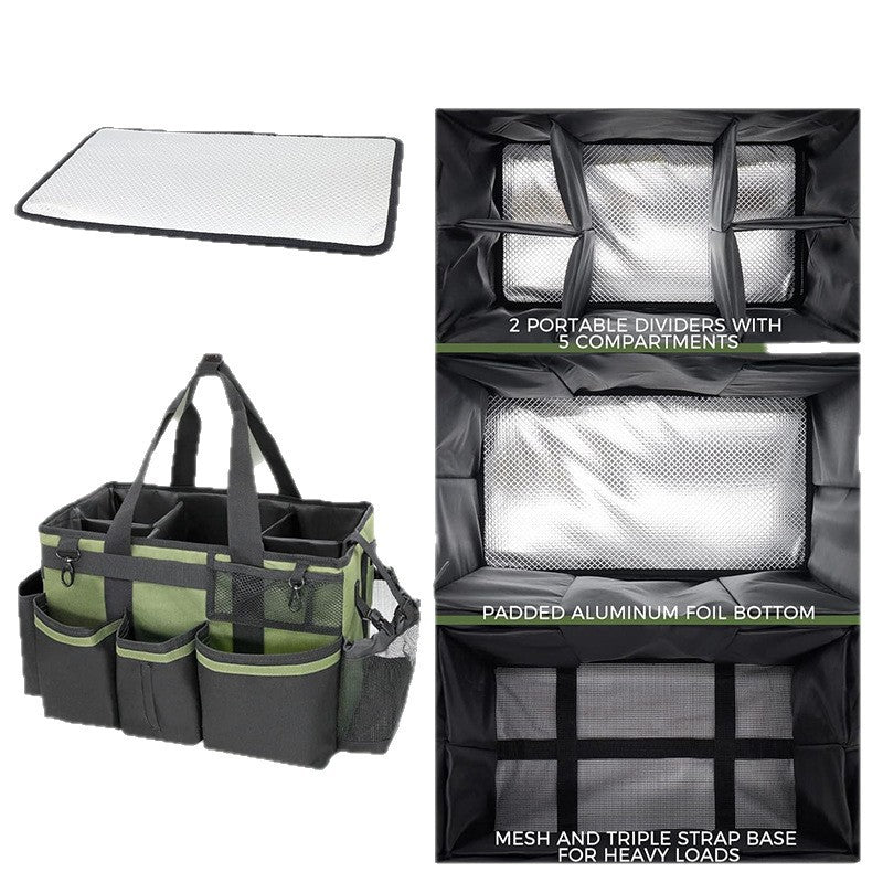 Multifunctional Polyester Storage Bag with Dividers and Shoulder Strap, view 5