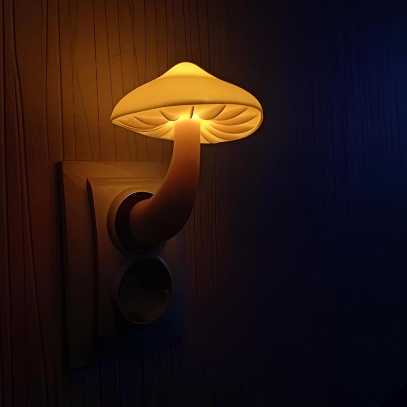 Mushroom LED Night Light with Light Sensor, Plug-In, 82x40x100mm