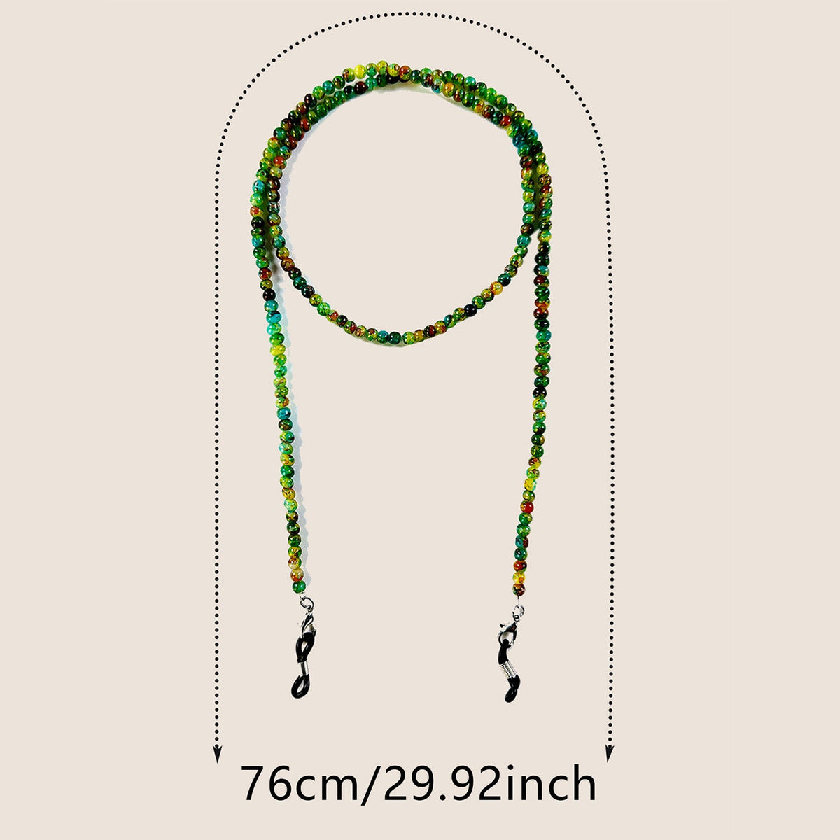 Natural Amethyst Beaded Eyewear Chain with Secure Fastenings, view 4