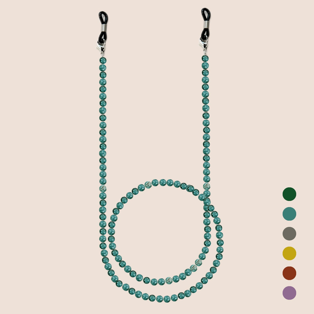 Natural Amethyst Beaded Eyewear Chain with Secure Fastenings