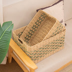 Natural Decorative Storage Basket with Woven Design | Thrascher