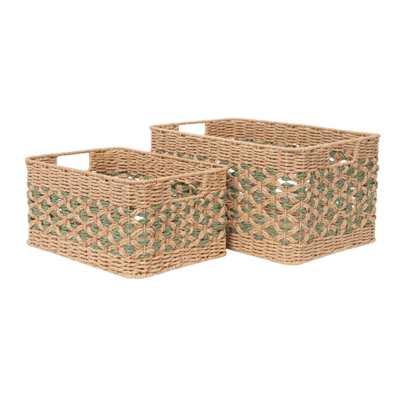 Natural Decorative Storage Basket with Woven Design | Thrascher