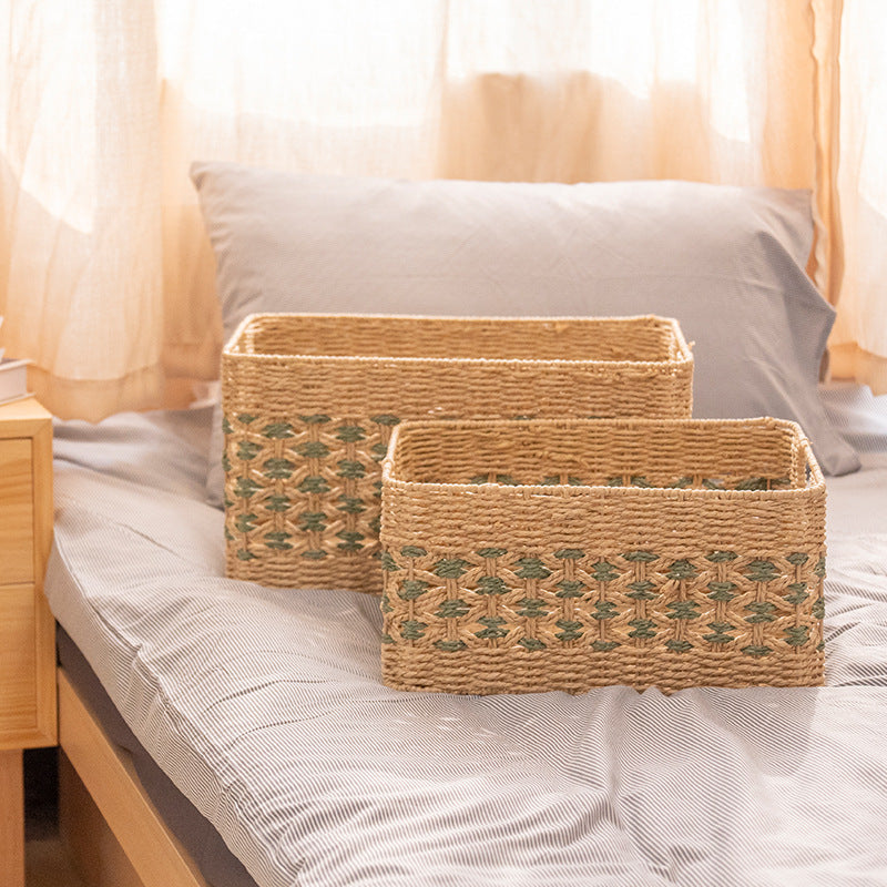 Natural Decorative Storage Basket with Woven Design | Thrascher