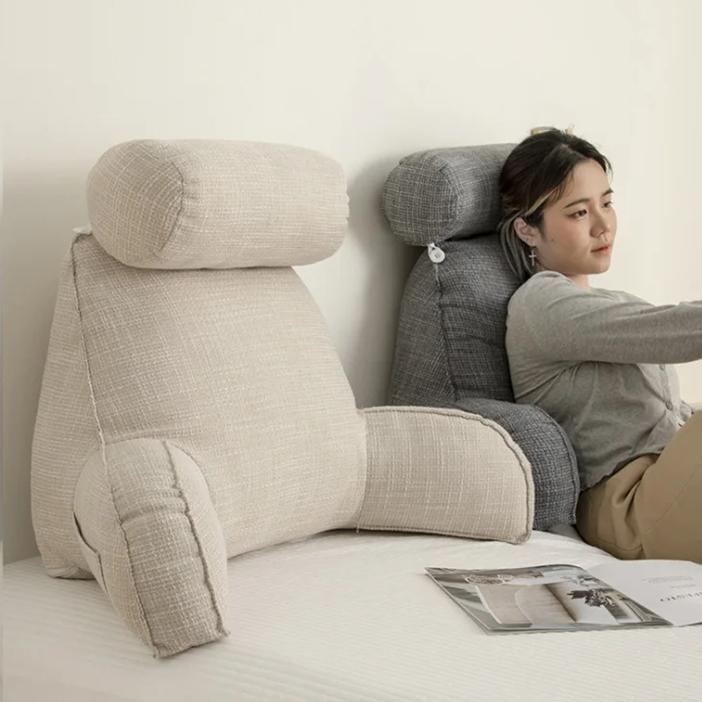 Ergonomic Back Cushion with Adjustable Headrest and Armrests