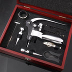 Nine-Piece Wine Accessory Gift Set with Lever Corkscrew and Serving Tools, view 2